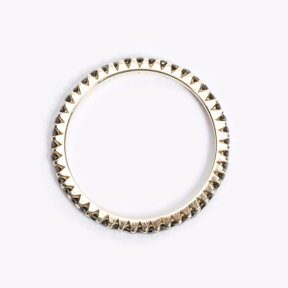 Black Diamond Micro Pave in 14K Yellow Gold - Picture 2 of 8